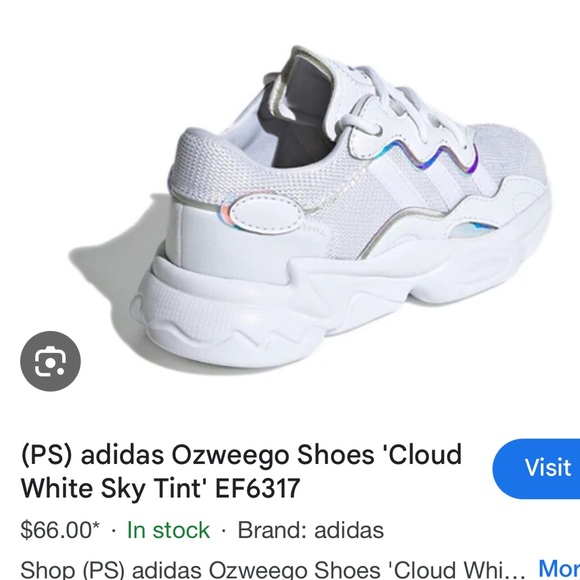 Kids white hologram Adidas size 2 1/2 - Picture 12 of 12